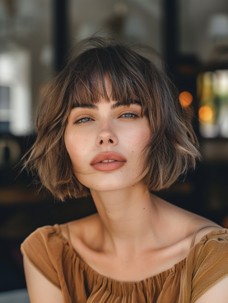 41 Trendy Short Hair with Bangs Styles for Round Faces, Korean, Cute