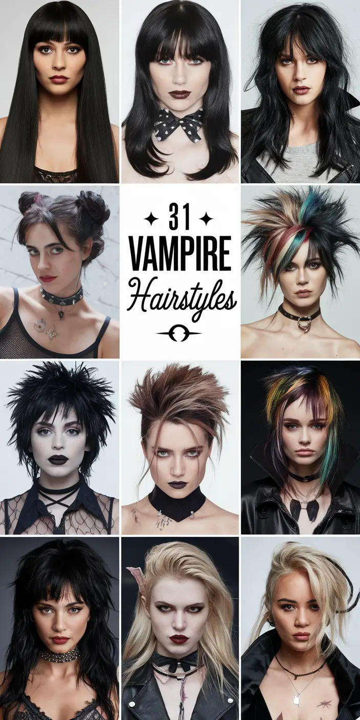 31 Vampire Hairstyles for 2024: Dark, Elegant, and Modern Hair Ideas ...