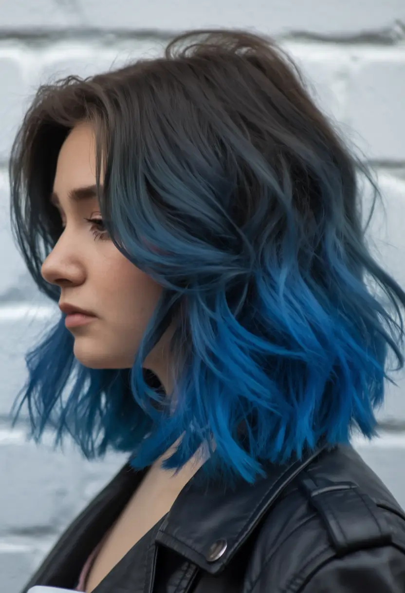 Beautiful Ombre Hair Inspiration - Summer 2025 - Electric Blue Bob for a Midnight Vibe