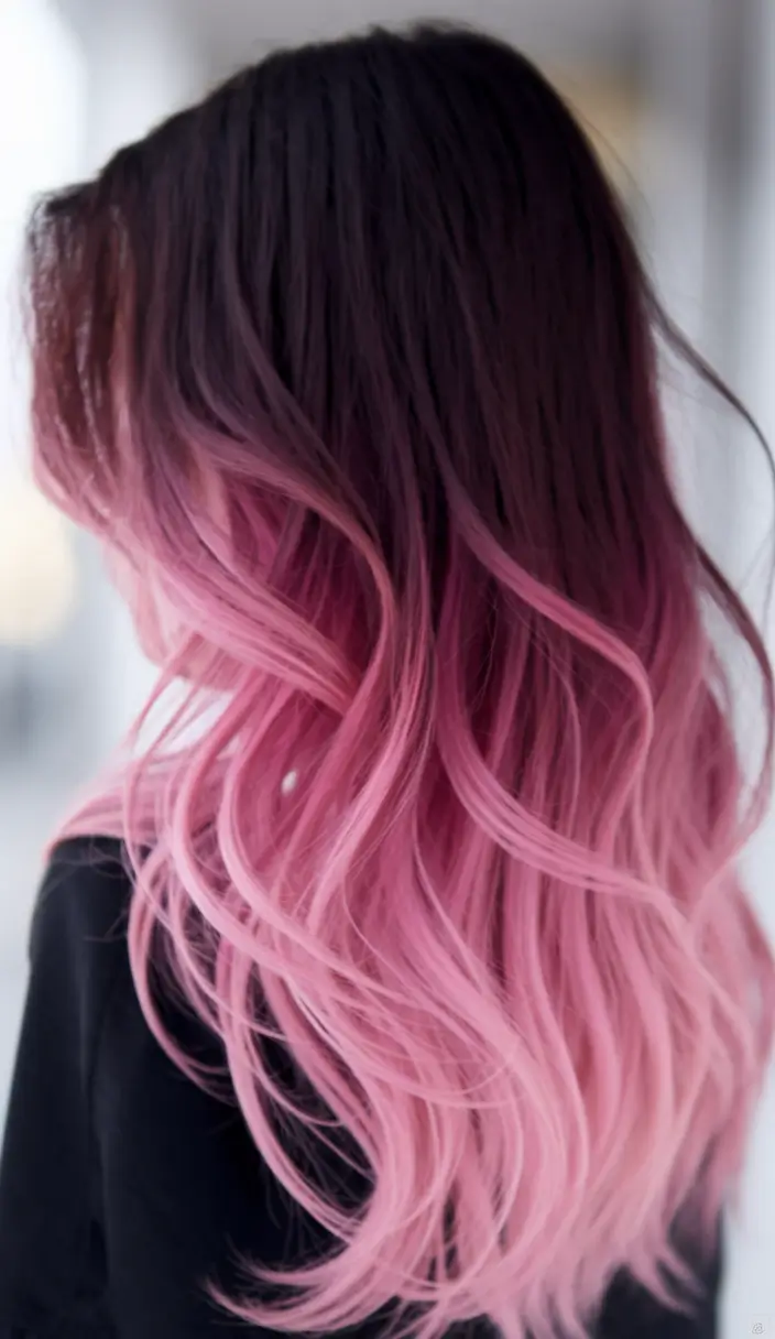Beautiful Ombre Hair Inspiration - Summer 2025 - Dusty Rose Balayage with a Romantic Edge