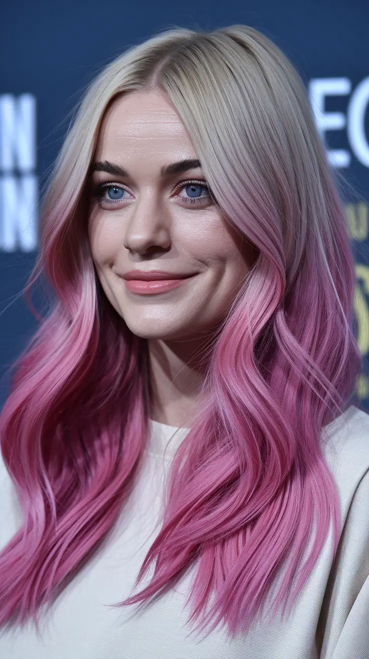 Beautiful Ombre Hair Inspiration - Summer 2025 - Romantic Rose Melt on Silver Blonde