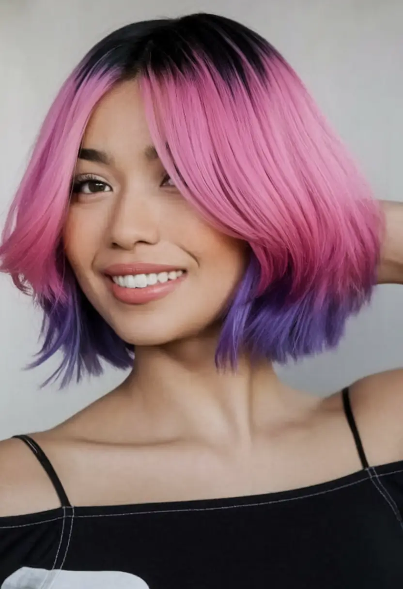Beautiful Ombre Hair Inspiration - Summer 2025 - Bubblegum to Grape Gradient