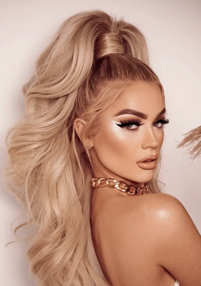 25 Elegant Wedding Hair Trends - Summer 2025 High Glam Ponytail with Lift and Volume