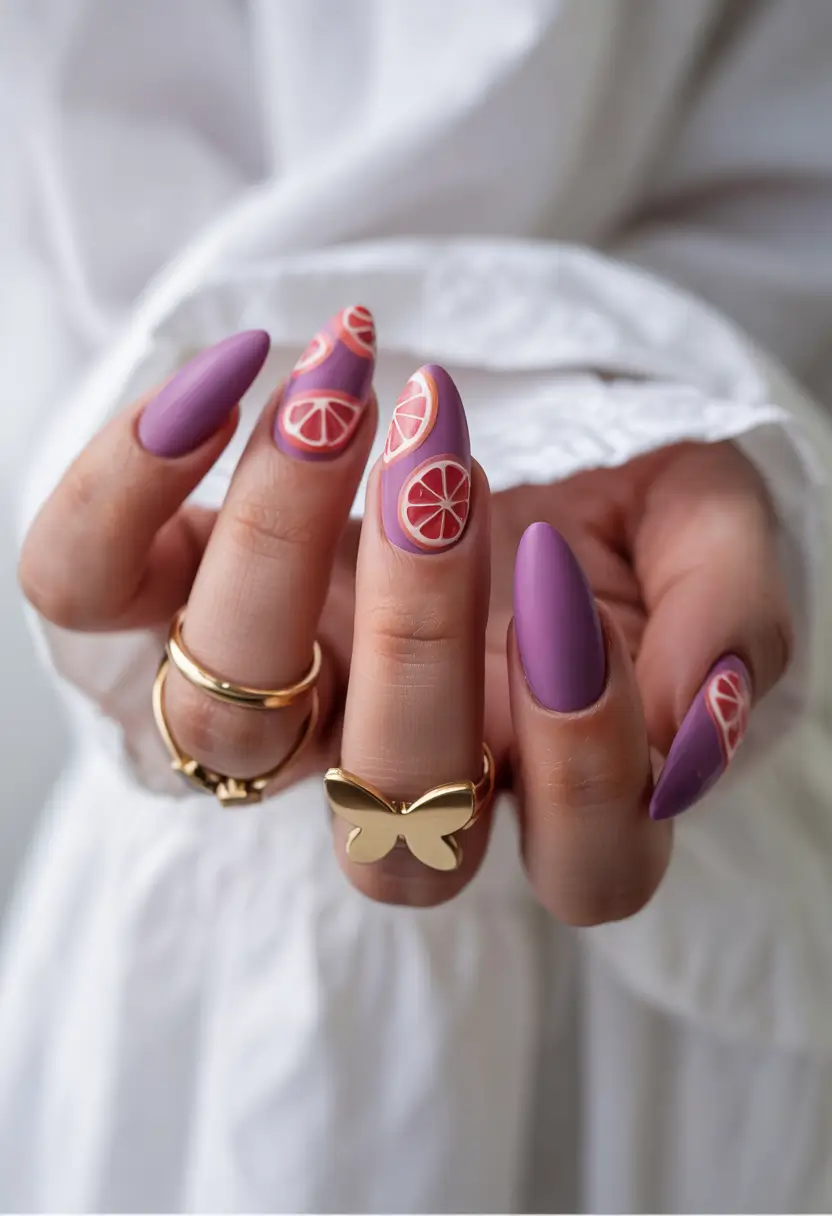 Almond Nail Inspo for a Cute Summer 2025 Look Grapefruit Crush