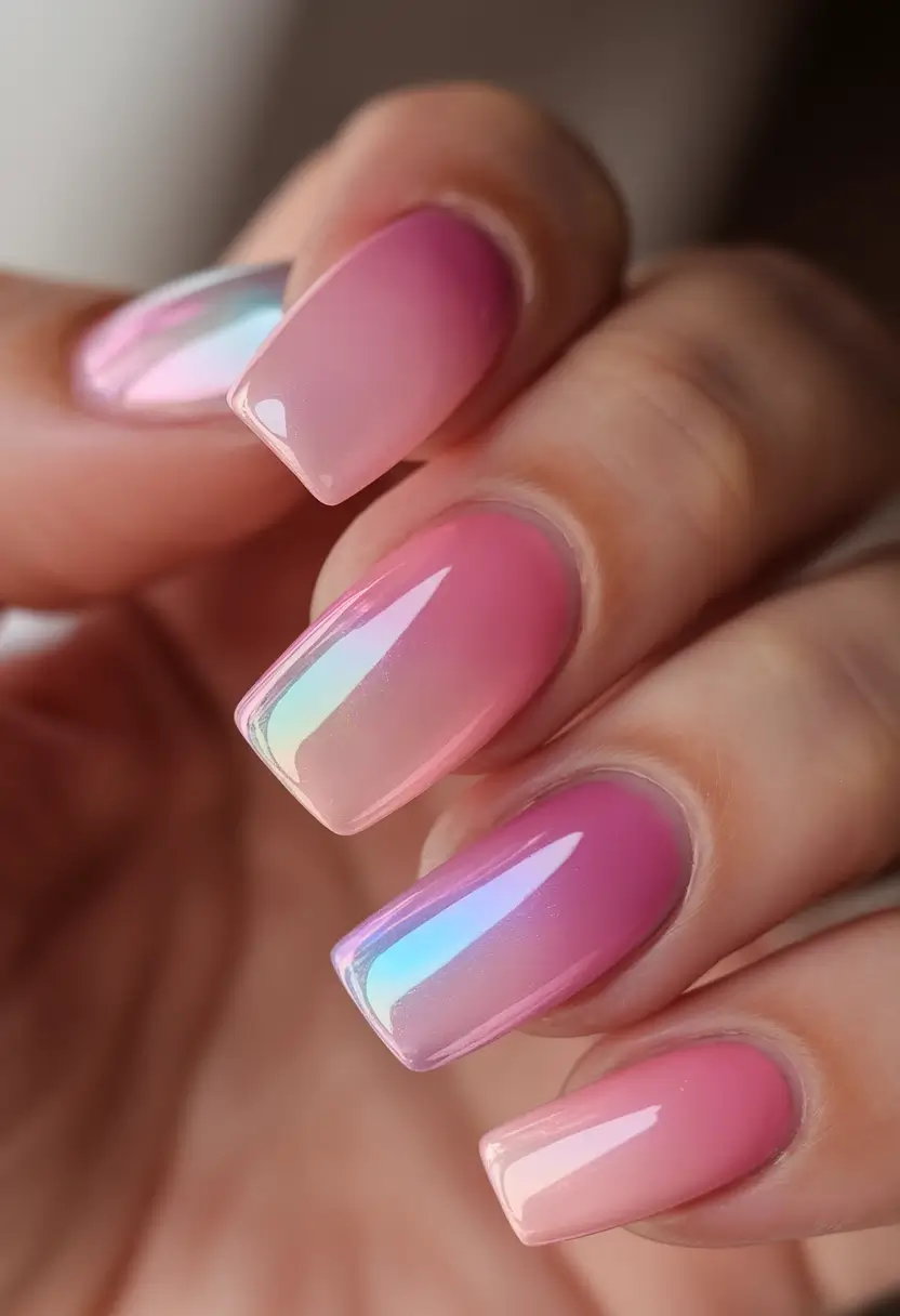 basic summer nails ideas 2025 Glossy Pink Chrome That Feels Like Glazed Candy