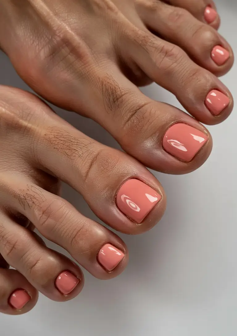 Beach Toe Nails for Summer 2025 - Peachy Gloss Perfection