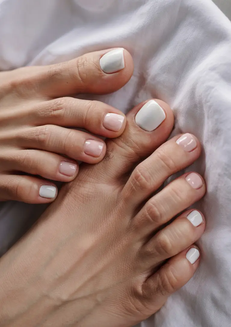 Beach Toe Nails for Summer 2025 - Classic Glazed White Sheen