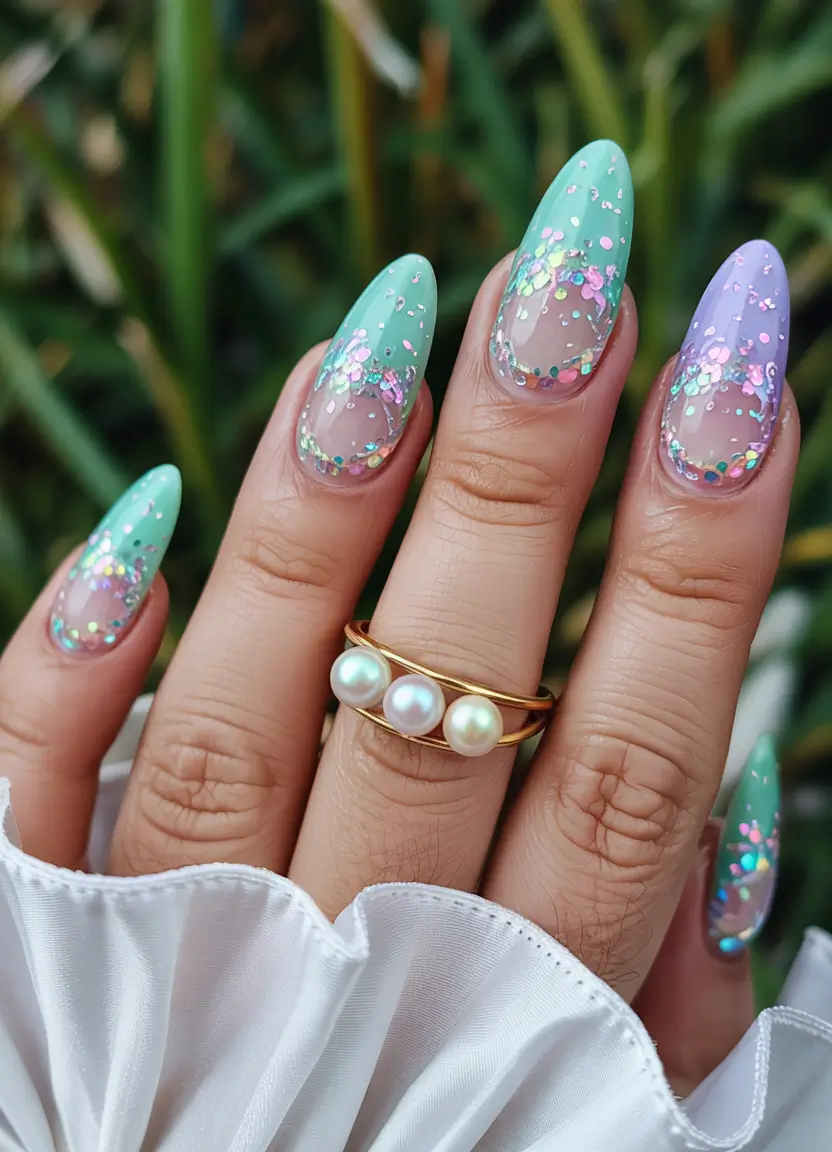 Beach-Ready Nails for 2025 Mermaid Lagoon Sparkle