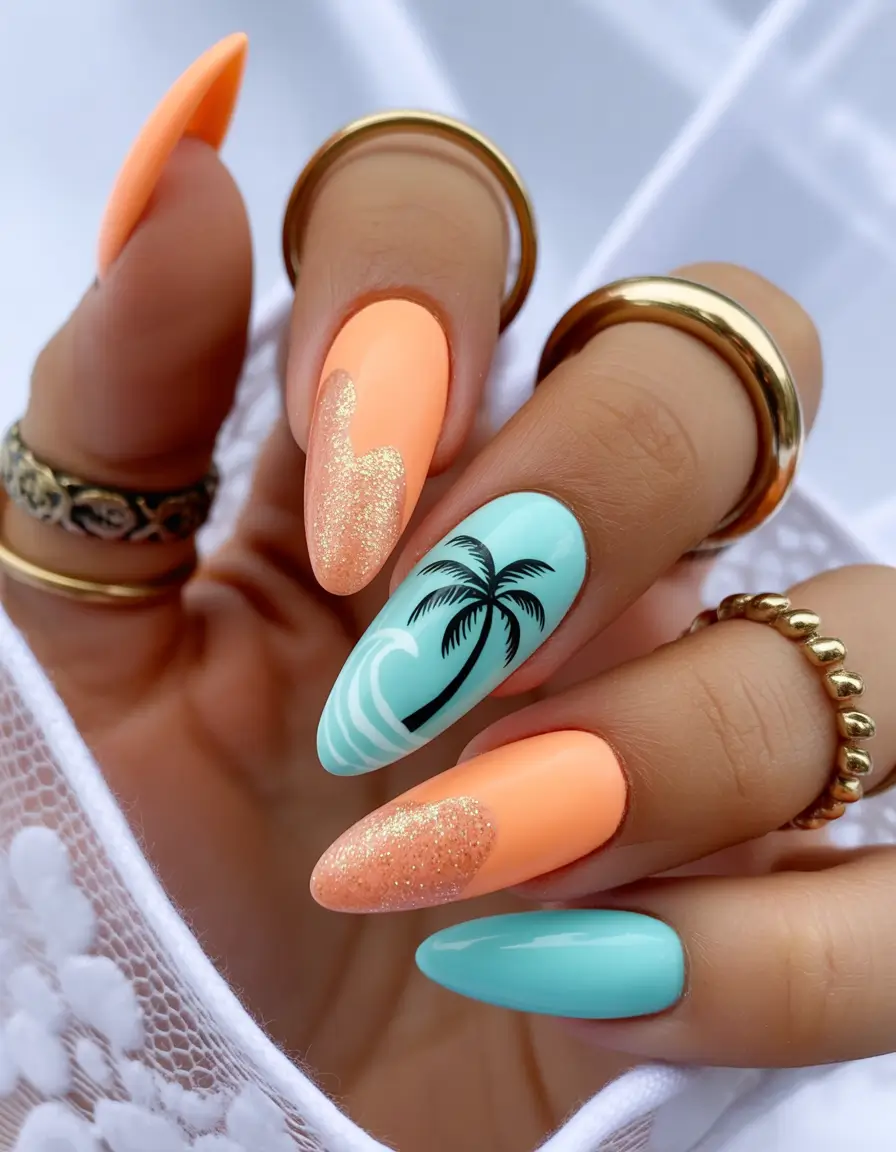Beach-Ready Nails for 2025 Tropical Sorbet Dreams
