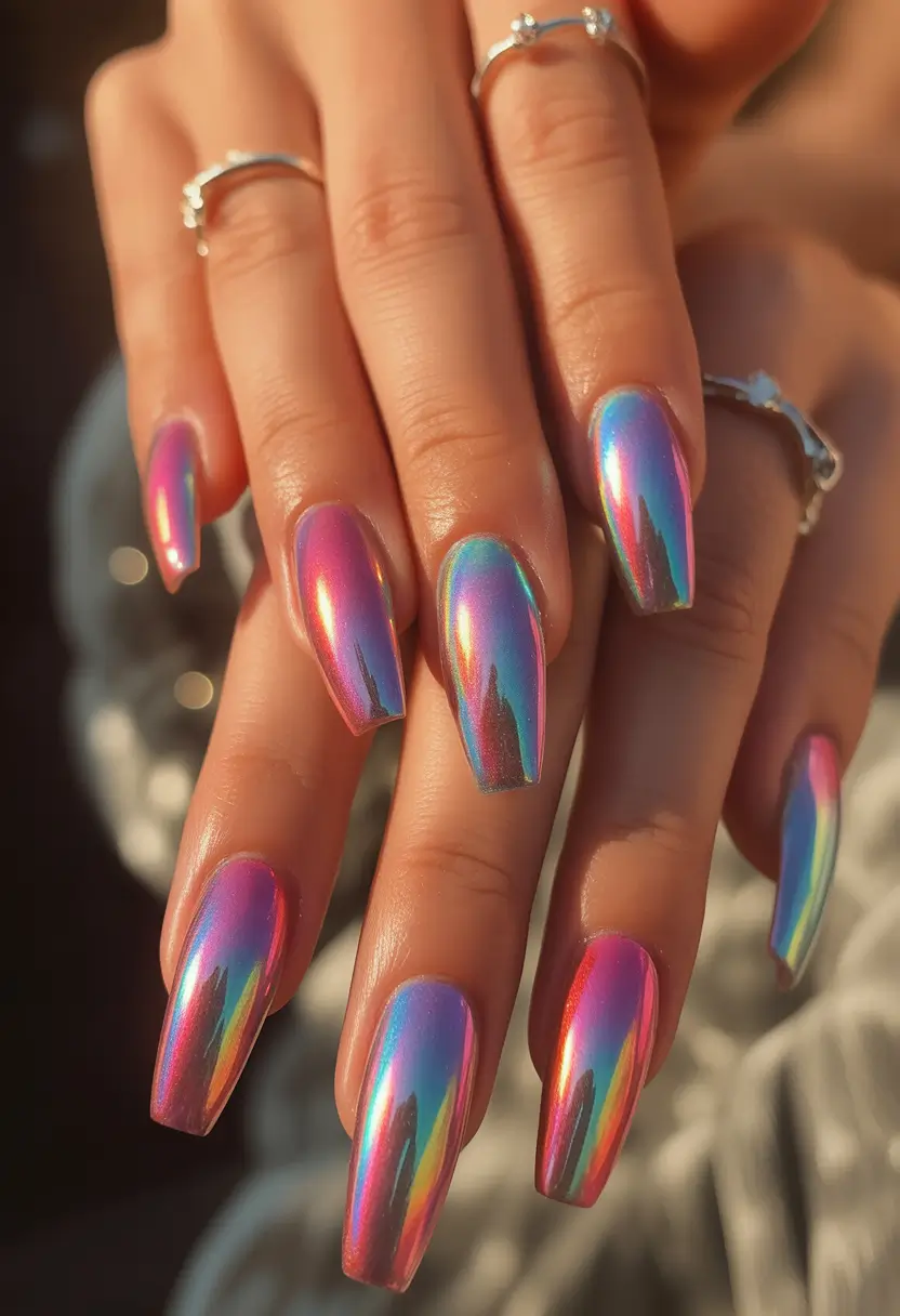 Beach-Ready Nails for 2025 Sunset Chrome Mirror