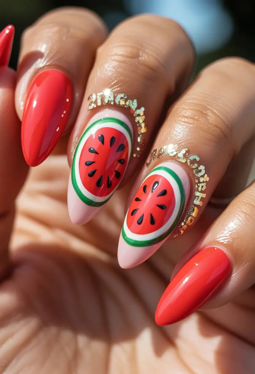 Beach-Ready Nails for 2025 Watermelon Waves