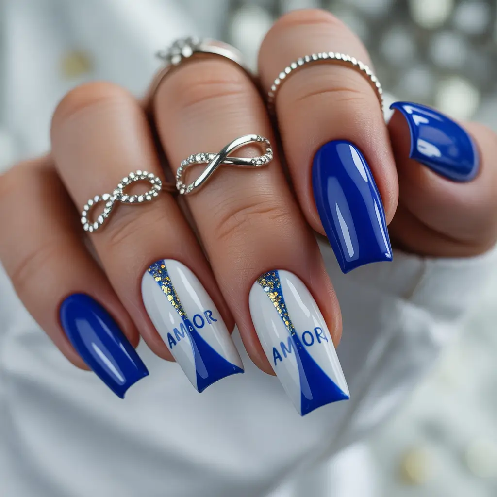 Best July Nail Colors for 2025 Cobalt Confidence with a Touch of Amor