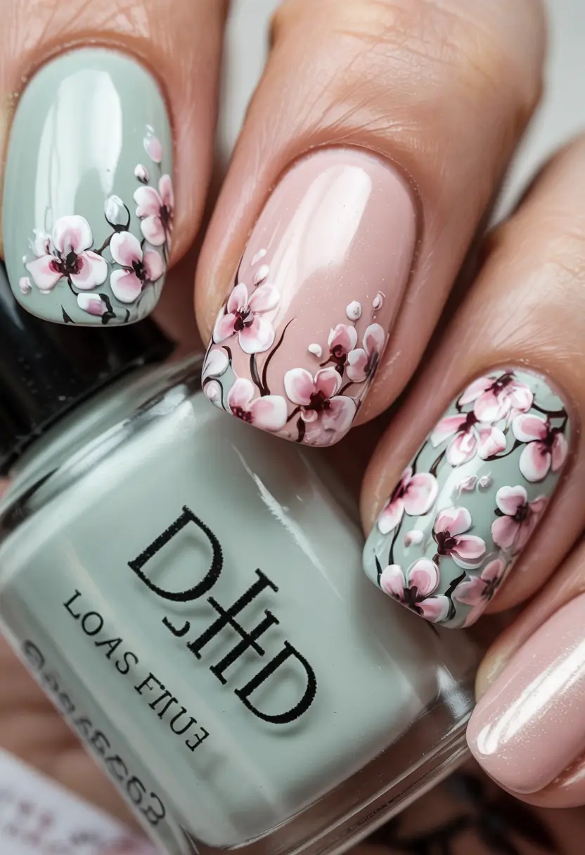best june nail colors for 2025 Cherry Blossom Whisper
