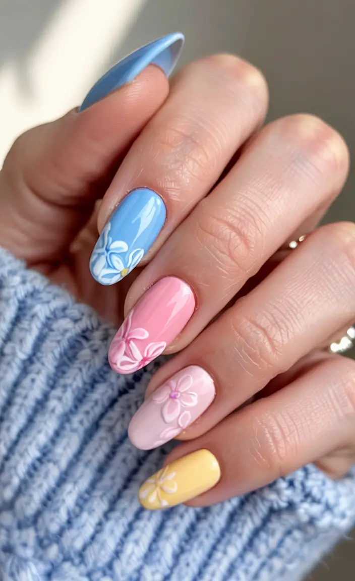 best june nail colors for 2025 Pastel Garden Party 