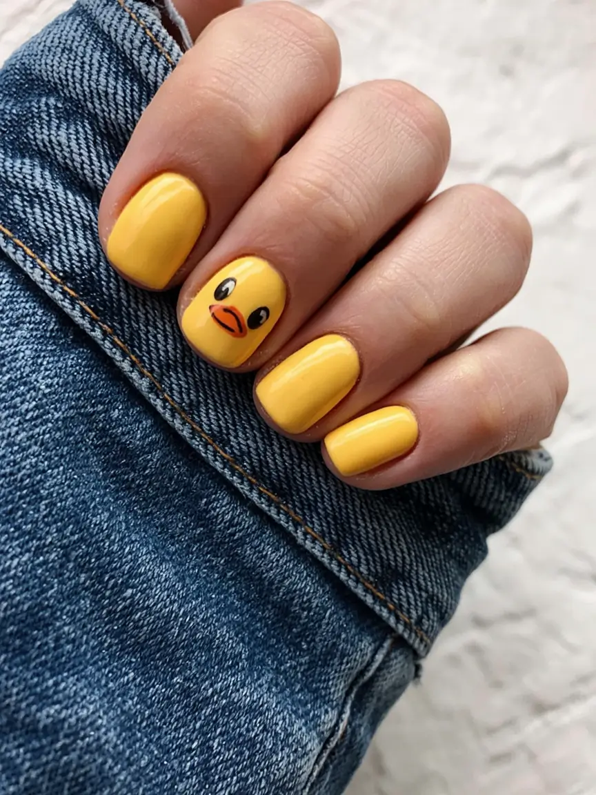best june nail colors for 2025 Duckie Yellow Pop