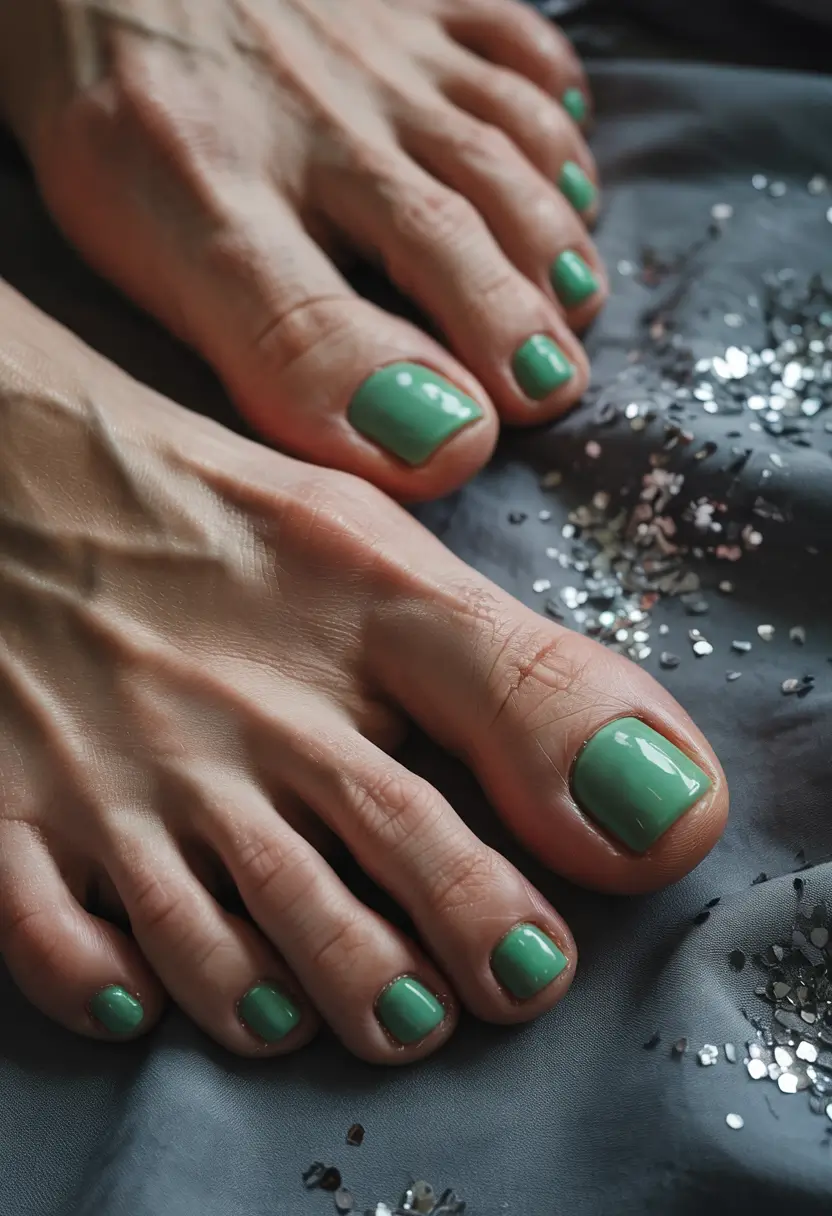 best toe nail colors for summer 2025 Seafoam Serenity: Coastal Cool Green