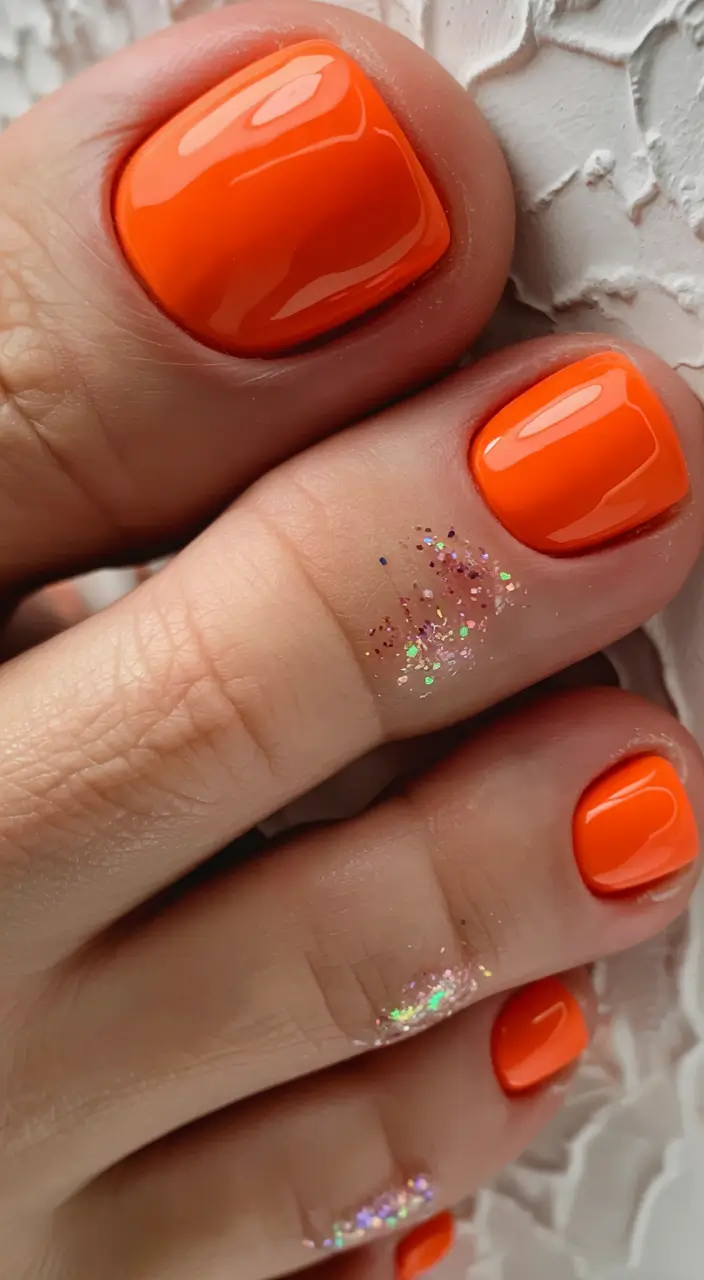 best toe nail colors for summer 2025 Sunset Sorbet Orange