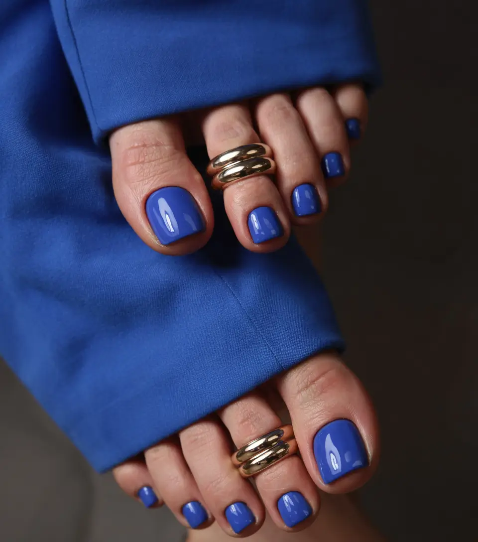 best toe nail colors for summer 2025 Cobalt Cool Confidence