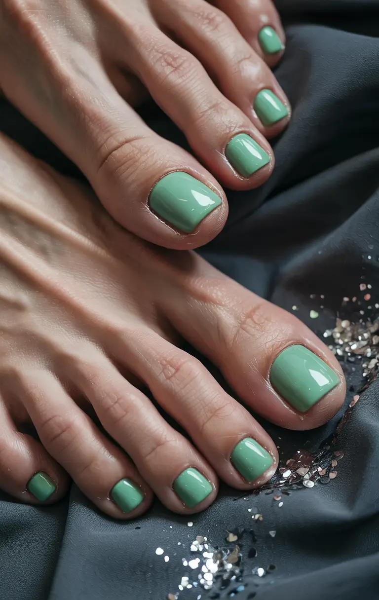 best toe nail colors for summer 2025 Mint Condition: Soft Green That Pops