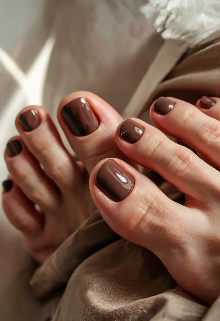 best toe nail colors for summer 2025 Rich Roast: Deep Chocolate for Warm Evenings
