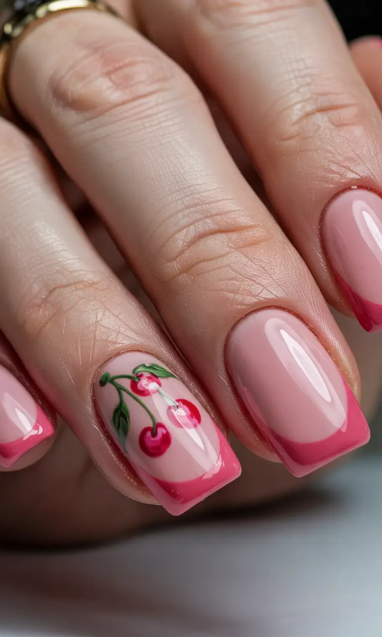 Cherry Nail Inspo for 2025 Vibes+Barbiecore Cherry Tips