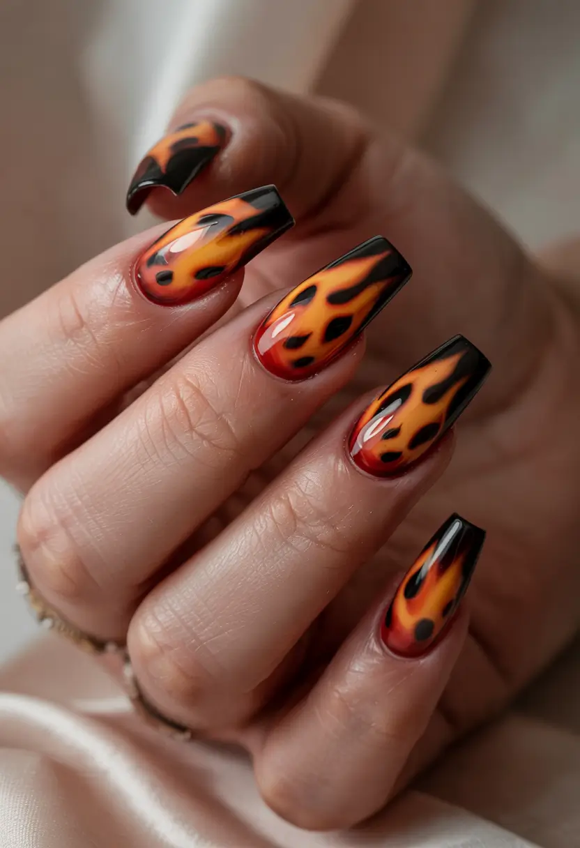 Coffin Nails for Summer 2025 Vibes Hot Flame Chic The Fire Set
