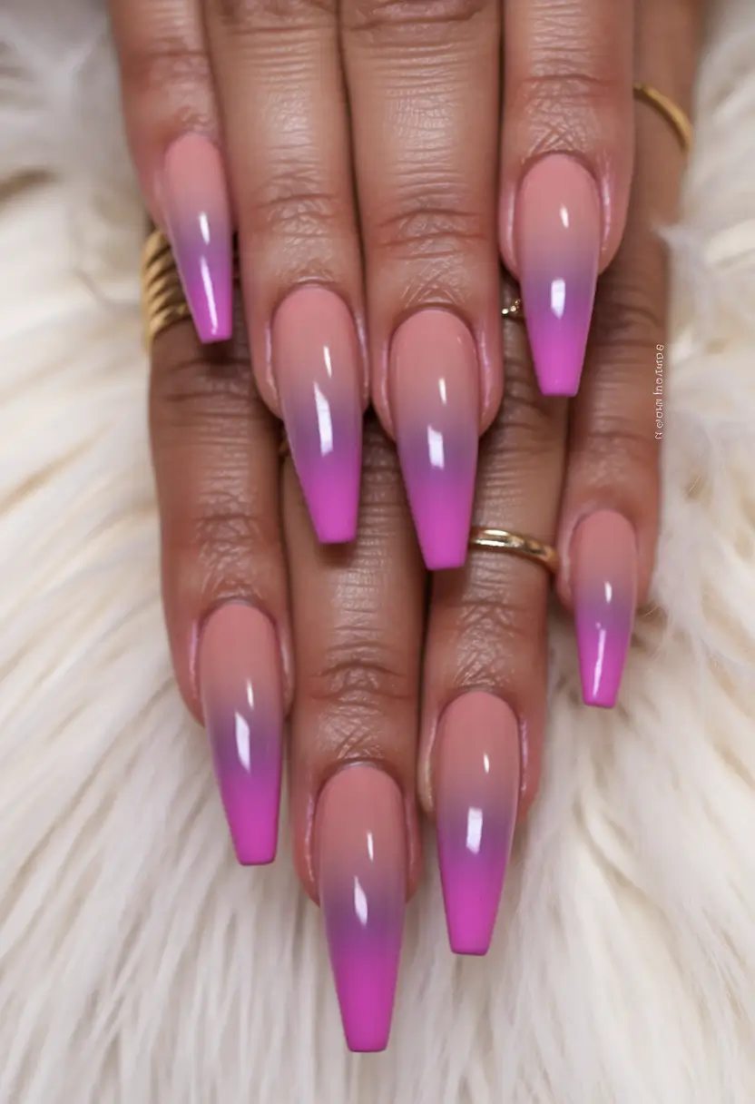 Coffin Nails for Summer 2025 Vibes - Sunset Sorbet Ombre