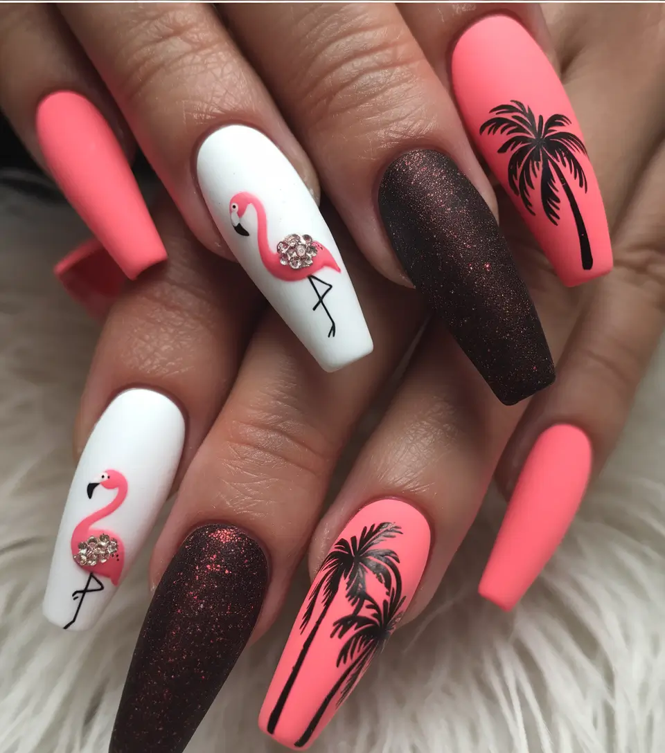 Coffin Nails for Summer 2025 Vibes Flamingo Hour Neon Heat Meets Tropic Cool