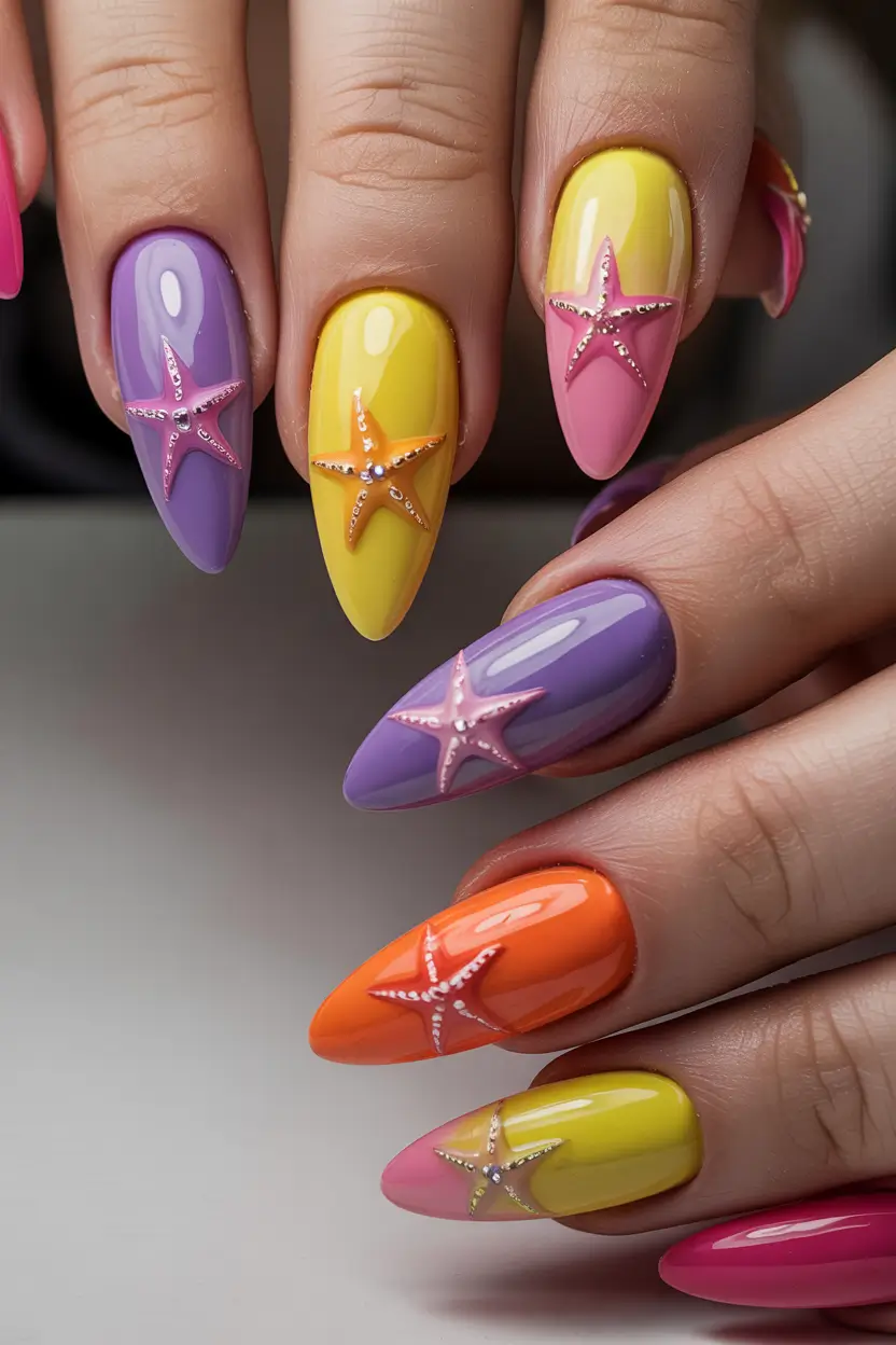 Colorful Nails to Brighten 2025 - Starfish & Sherbet
