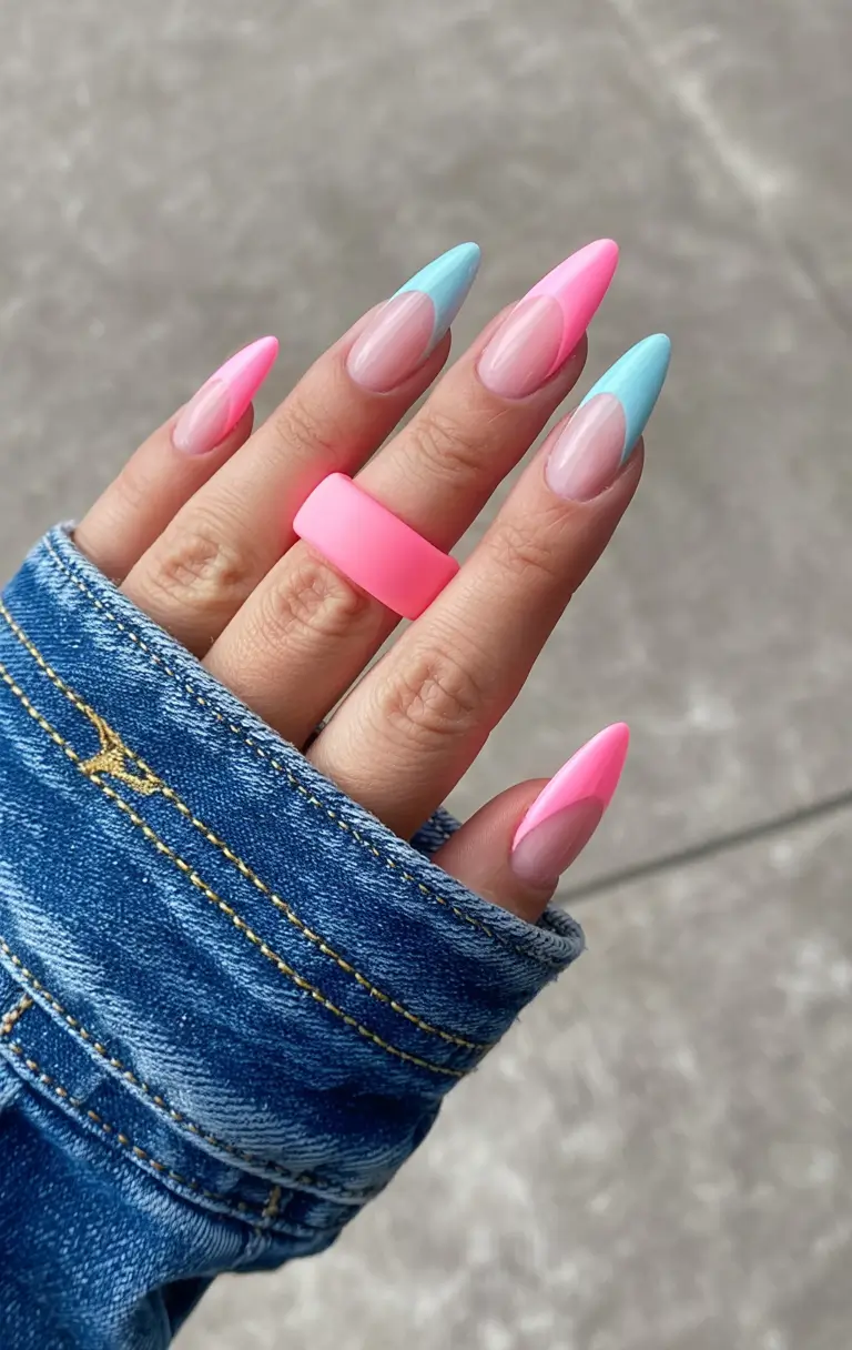 Colorful Nails to Brighten 2025 - Pop Art French Tips