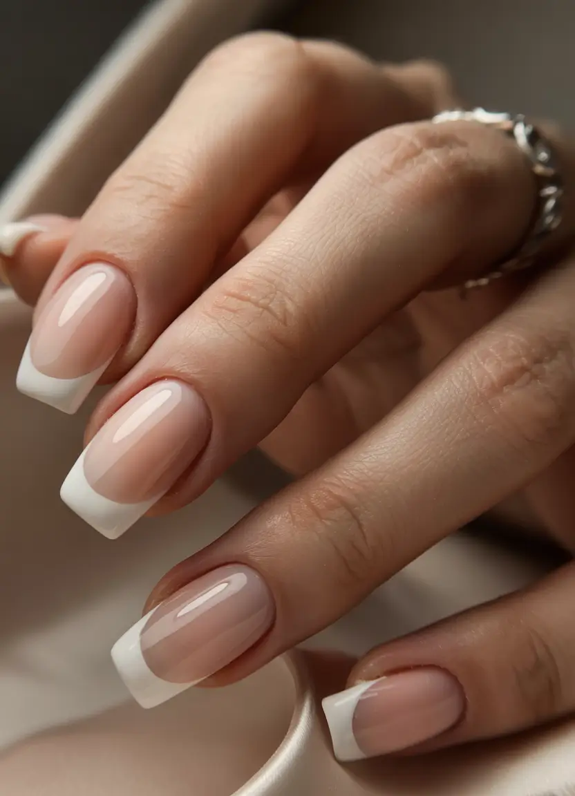 Cute Summer Nail Inspo for 2025 Classic White French Square