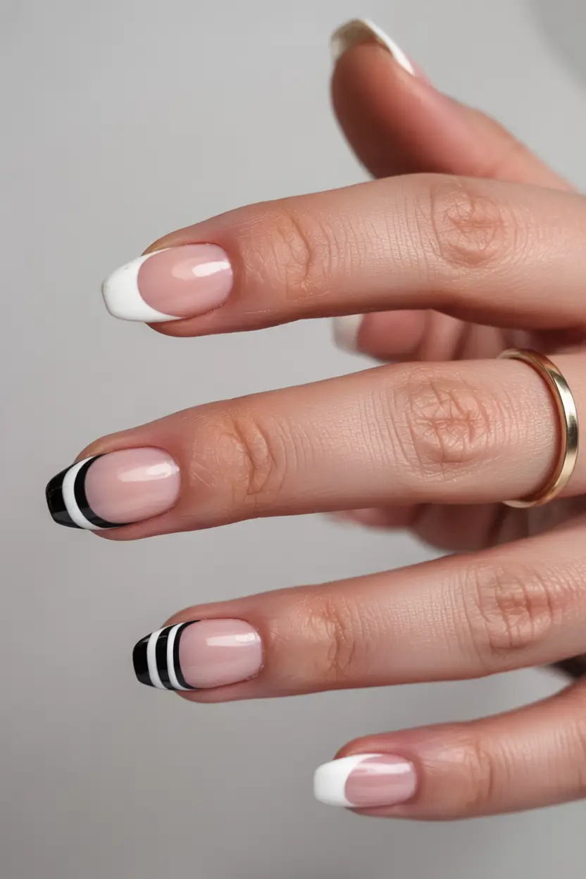 Cute Summer Nail Inspo for 2025 - Graphic Monochrome Twist