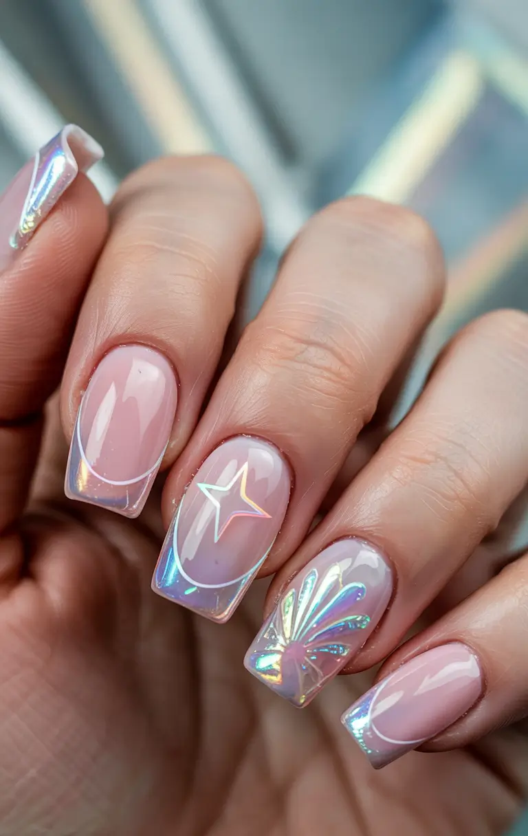 Cute Summer Nail Inspo for 2025 - Galactic Gloss & Holo Stars