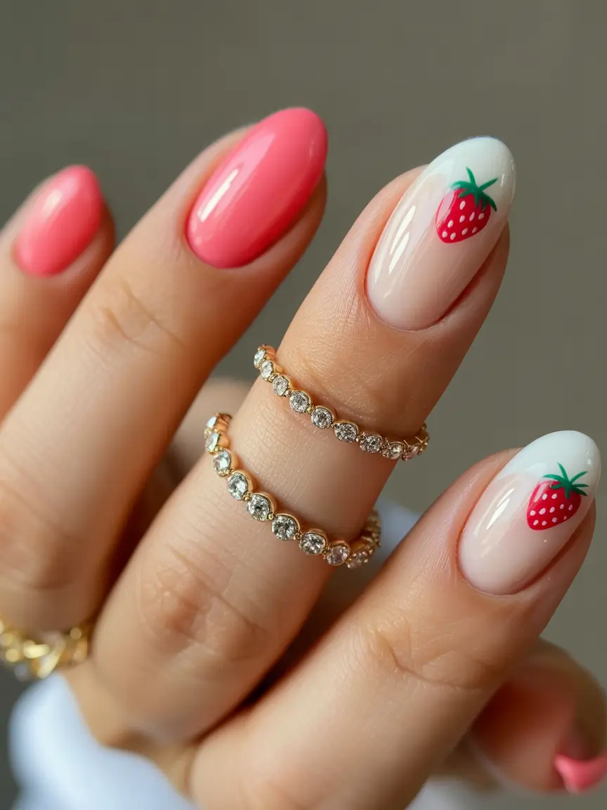 Cute Summer Nail Inspo for 2025 - Strawberry Glazed Sweetness