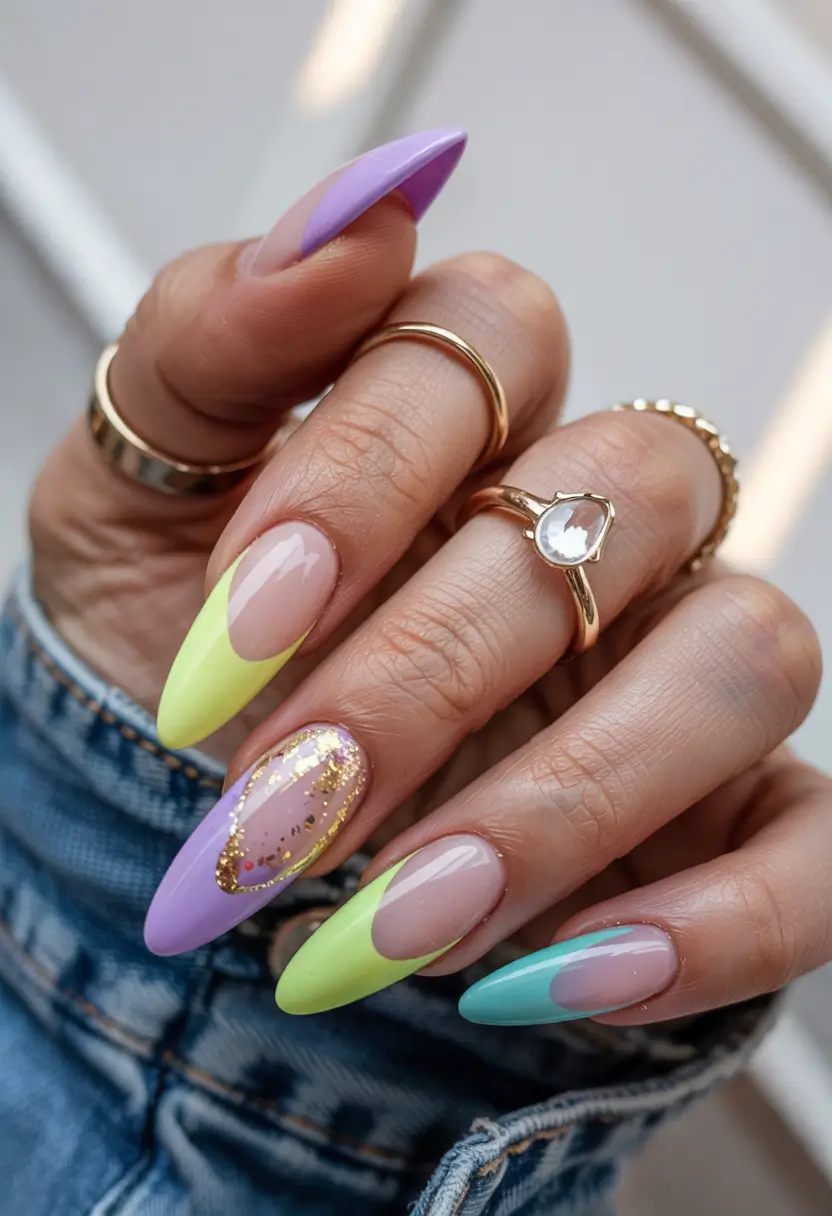Cute Summer Nails You’ll Love in 2025+Neon Pastel French for Maximalist Moods