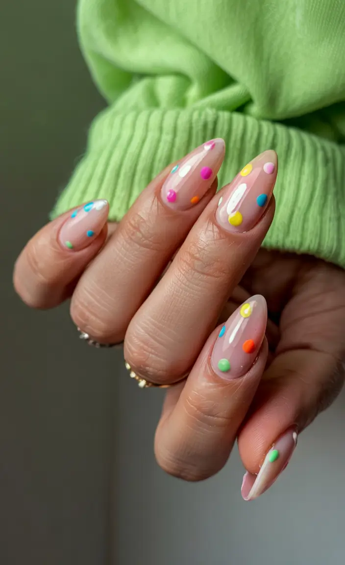 Cute Summer Nails You’ll Love in 2025 Playful Confetti Dot Party