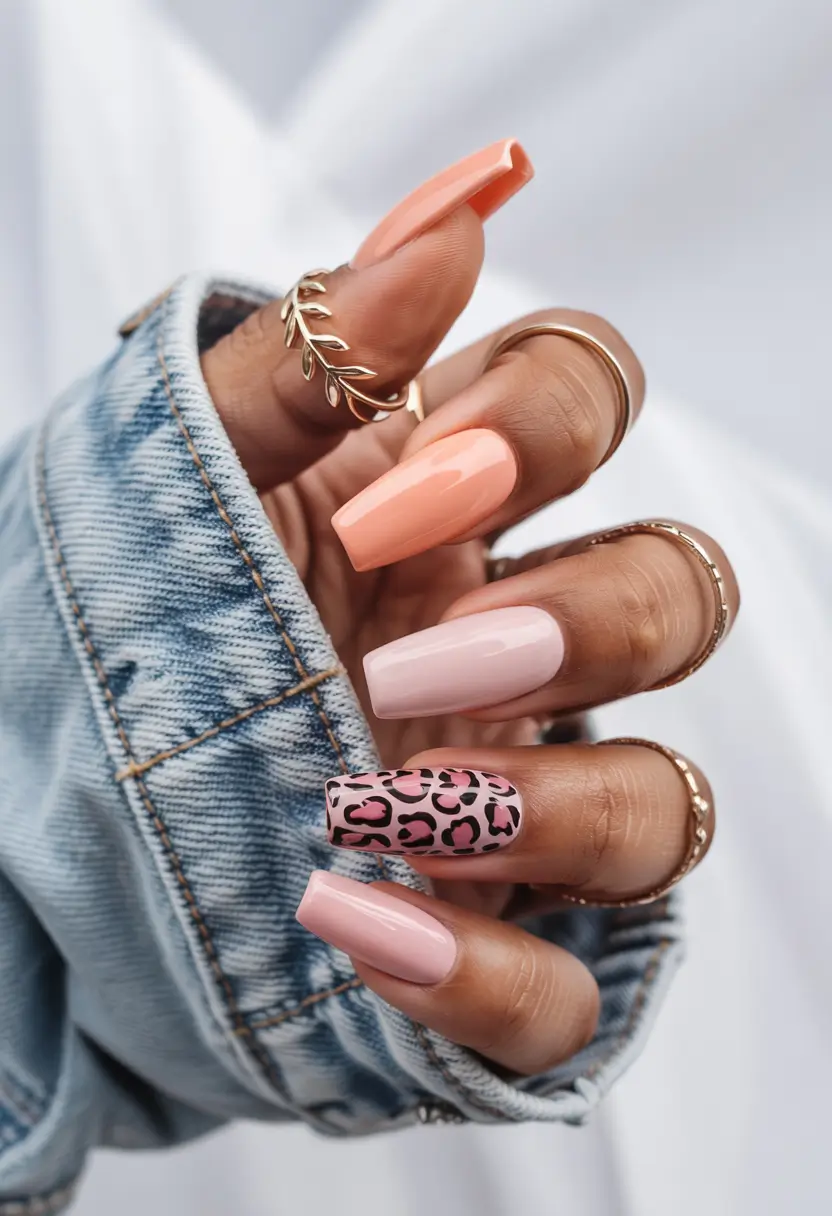 Cute Summer Nails You’ll Love in 2025 Modern Sunset Leopard Fade