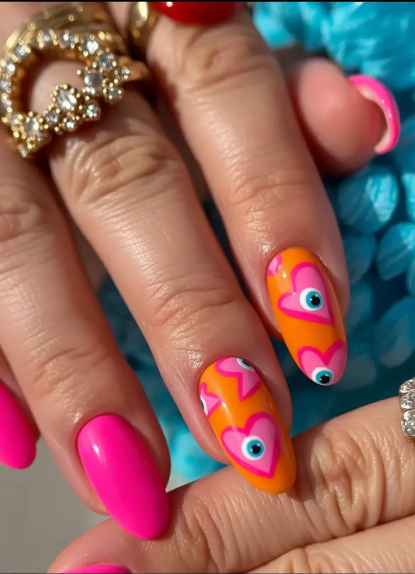 Cute Summer Nails You’ll Love in 2025 Neon Eye-Pop With Summer Heart Power