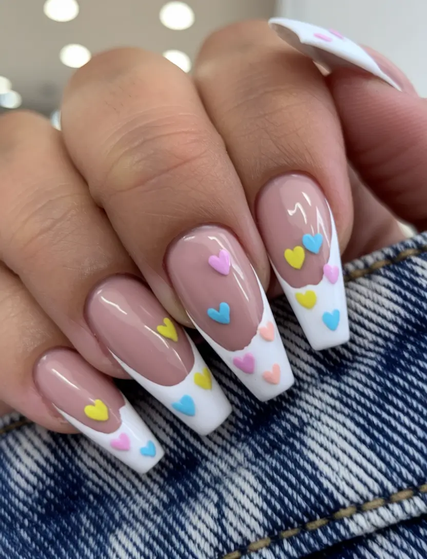 cutest nail ideas for summer 2025 Candy Heart French