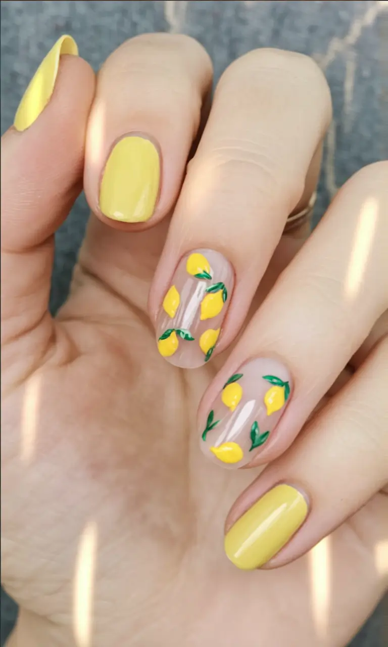 cutest nail ideas for summer 2025 Lemonade Daze