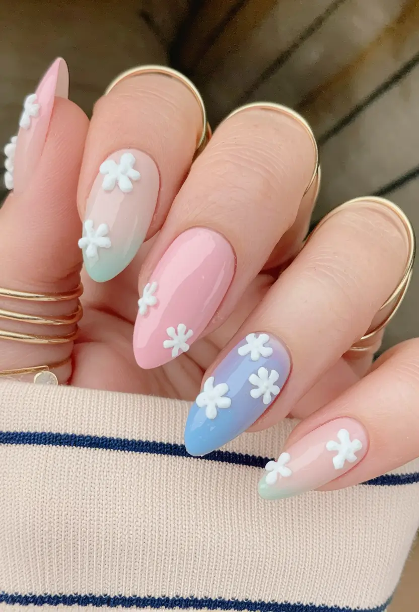 cutest nail ideas for summer 2025 3D Bubble Flowers