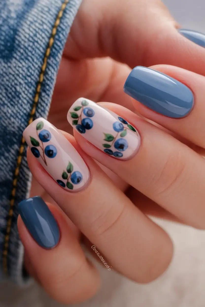 cutest nail ideas for summer 2025 Blueberry Mood