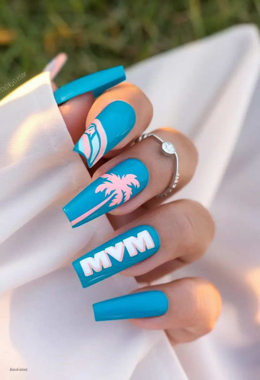 cutest nail ideas for summer 2025 Miami Vibe Chrome Set
