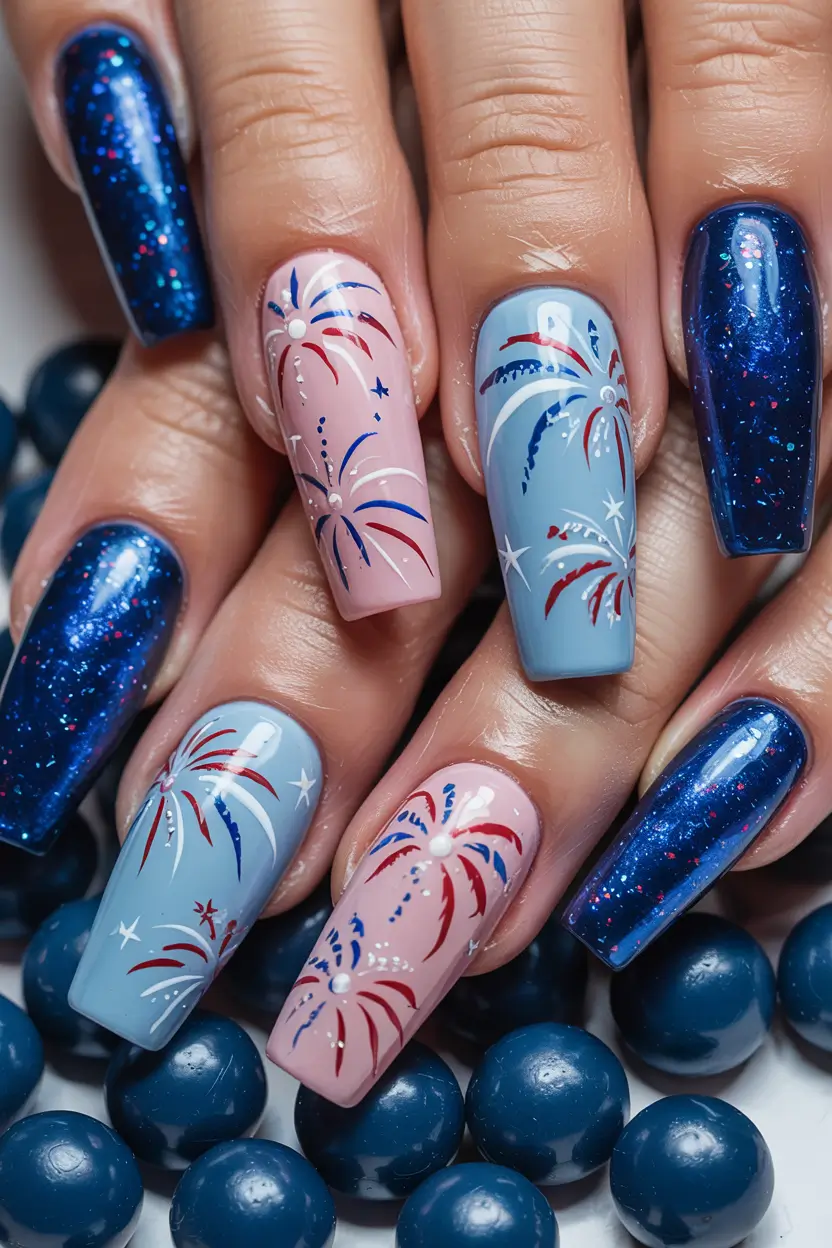 Festive 4th of July Nails to Try in 2025 Firecracker Fantasy
