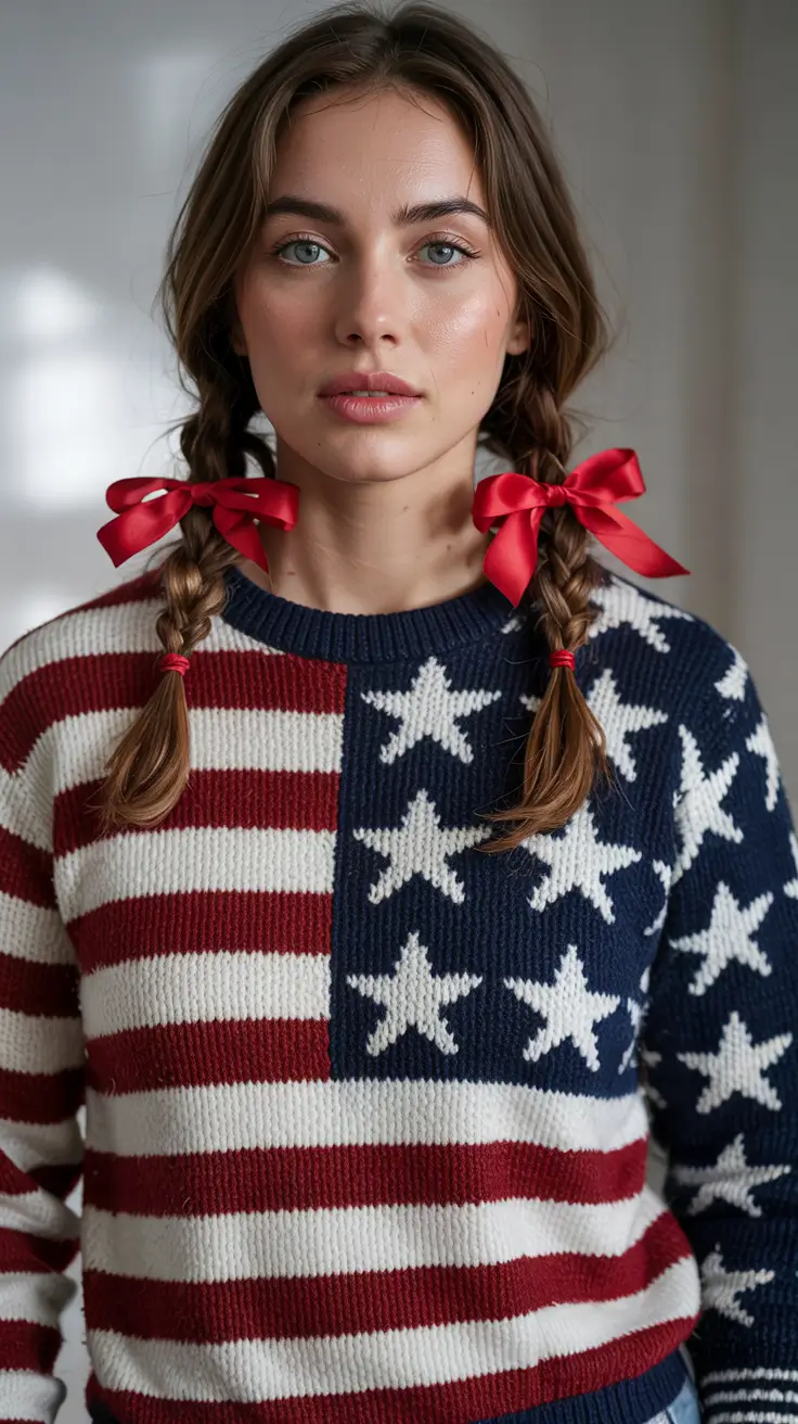 Festive July 4th 2025 Hairstyles to Try - Low-Key Americana Braids with a Youthful Pop