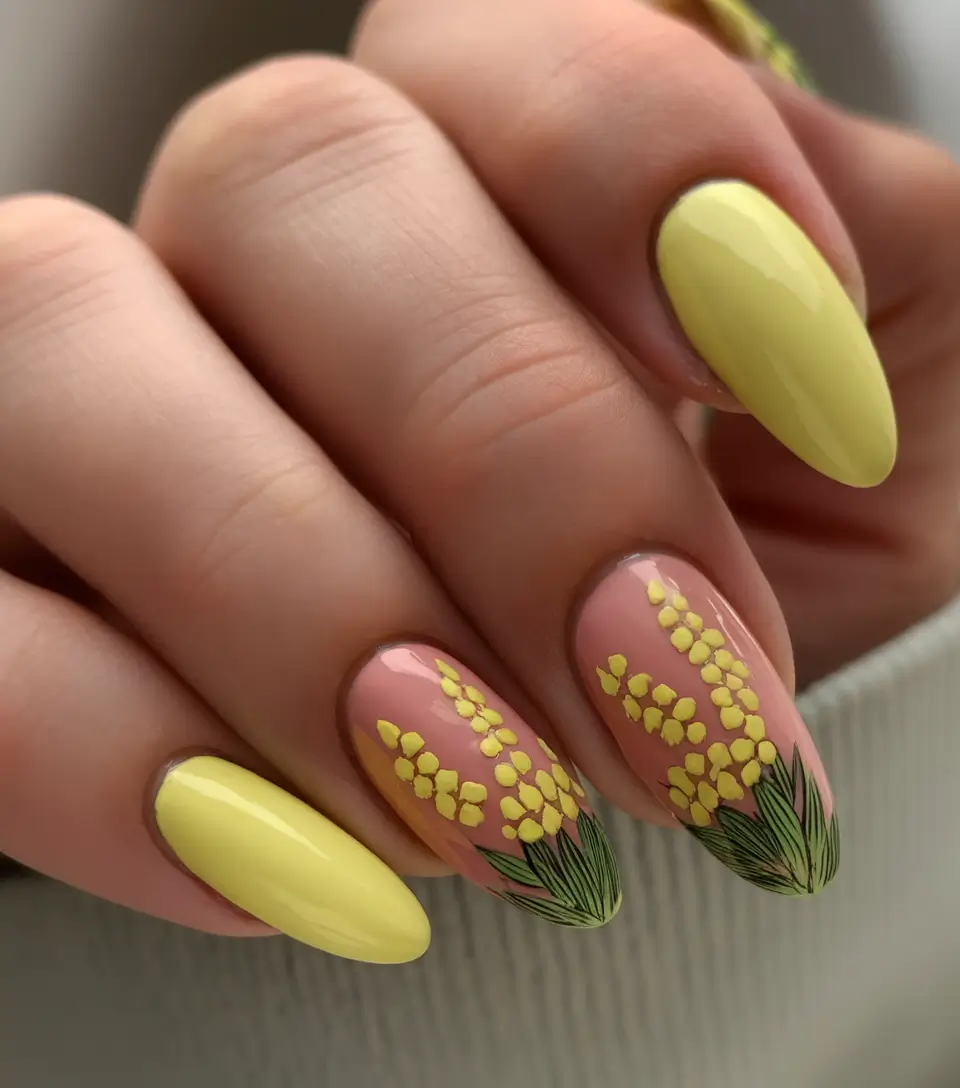 Flower Nails for Summer 2025 Glow Sun Garden in Yellow Lupine