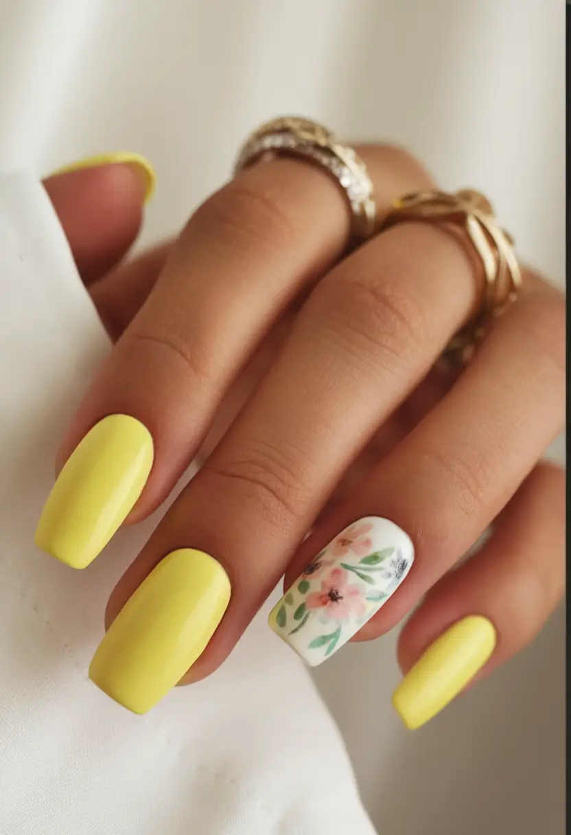 Flower Nails for Summer 2025 Glow Sunshine & Watercolor Florals