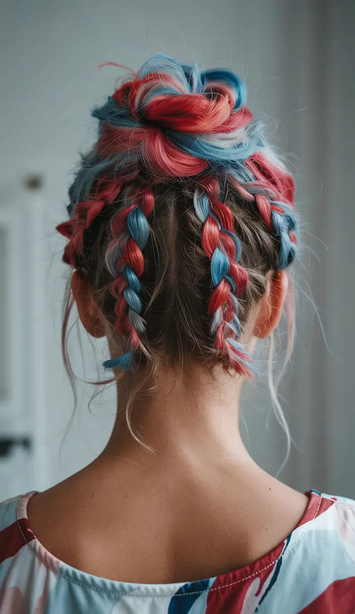 Festive July 4th 2025 Hairstyles to Try Hidden Firework Underdye