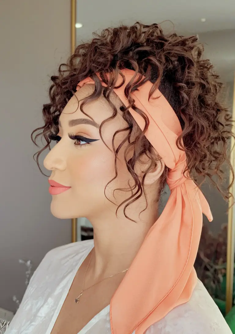 fourth of july hair ideas 2025 Curly Headwrap Chic for Hot Holiday Vibes