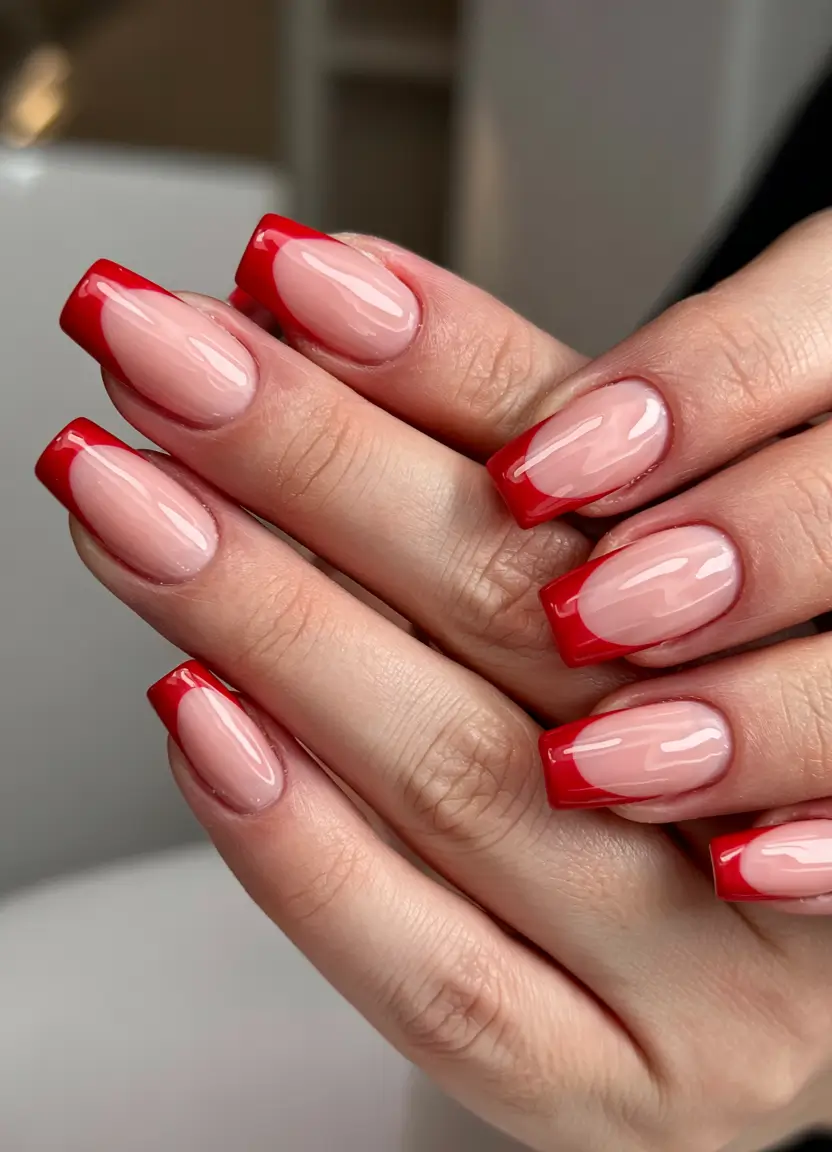 french tips for summer 2025 Red Reboot: Classic, But Make It Chic